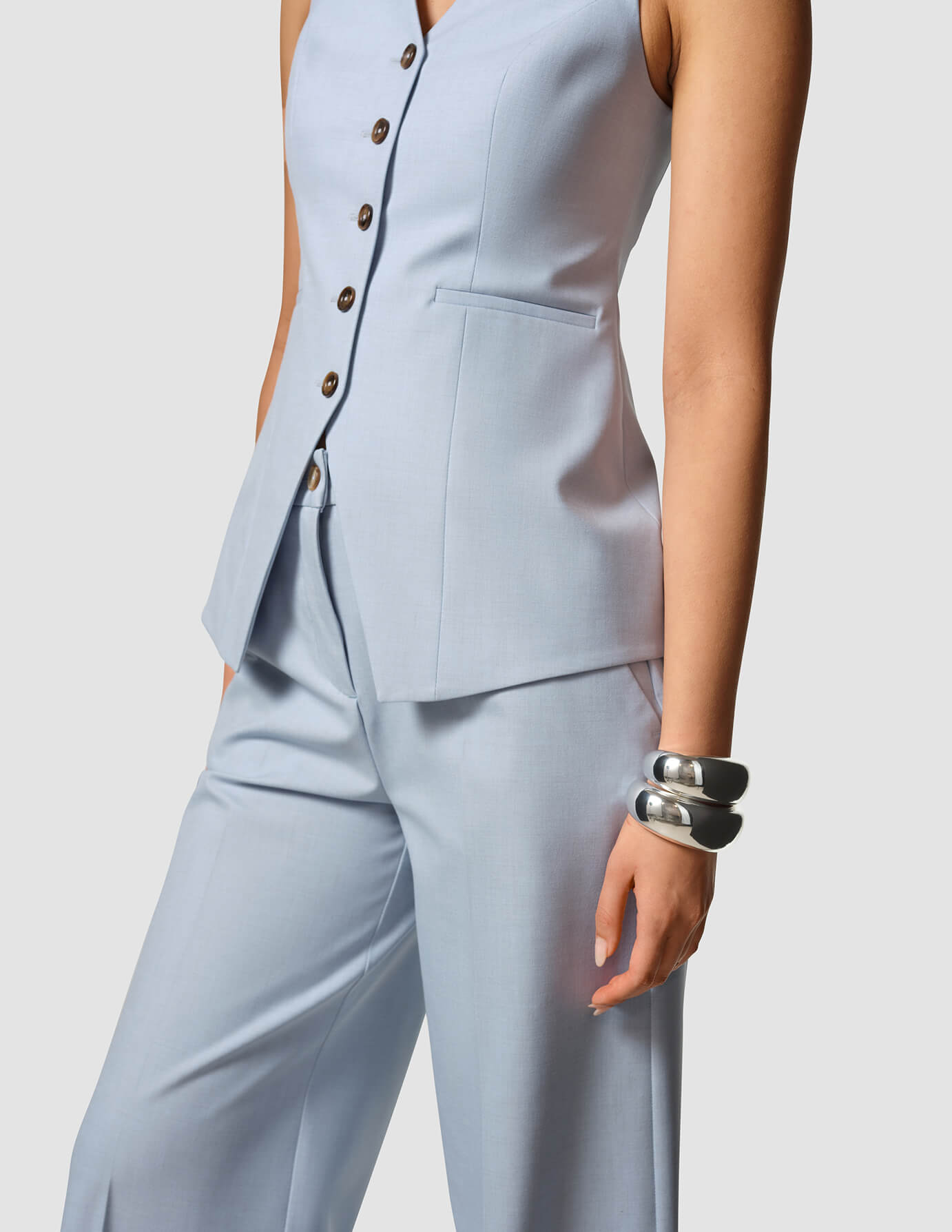 Essential Set Long Vest & Wide Pants